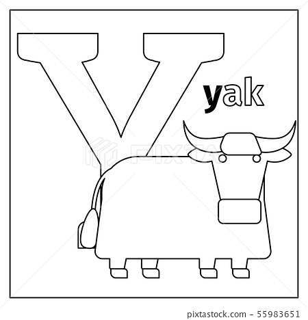 Yak letter y coloring page