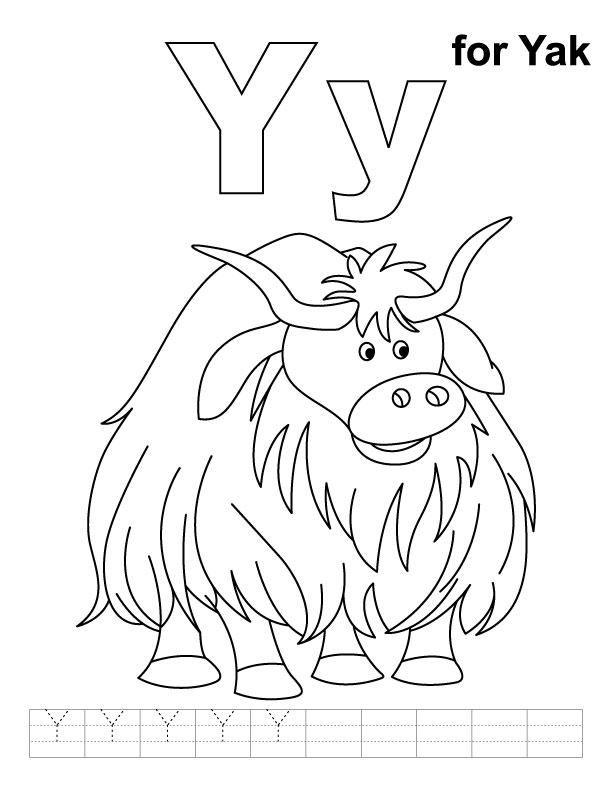 Y for yak coloring page with handwriting practice download free y for yak coloring page with handwriting practice for kids best coloring pages