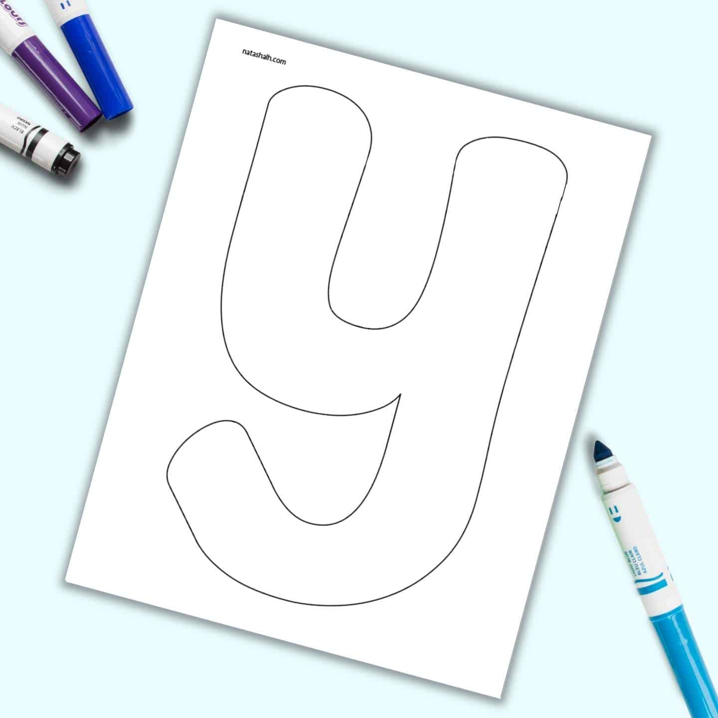 Free printable bubble uppercase letter y