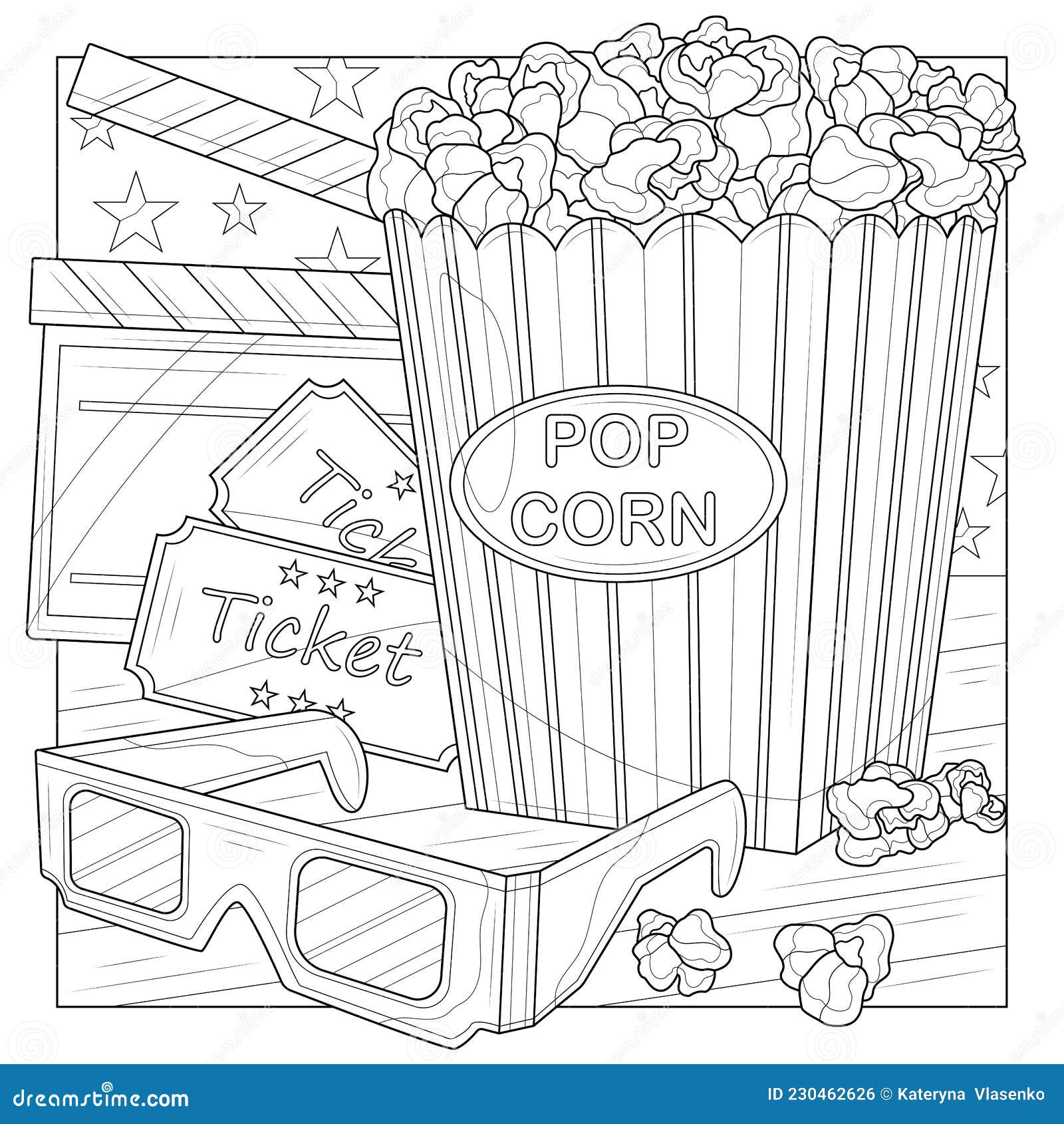 Popcorn coloring stock illustrations â popcorn coloring stock illustrations vectors clipart