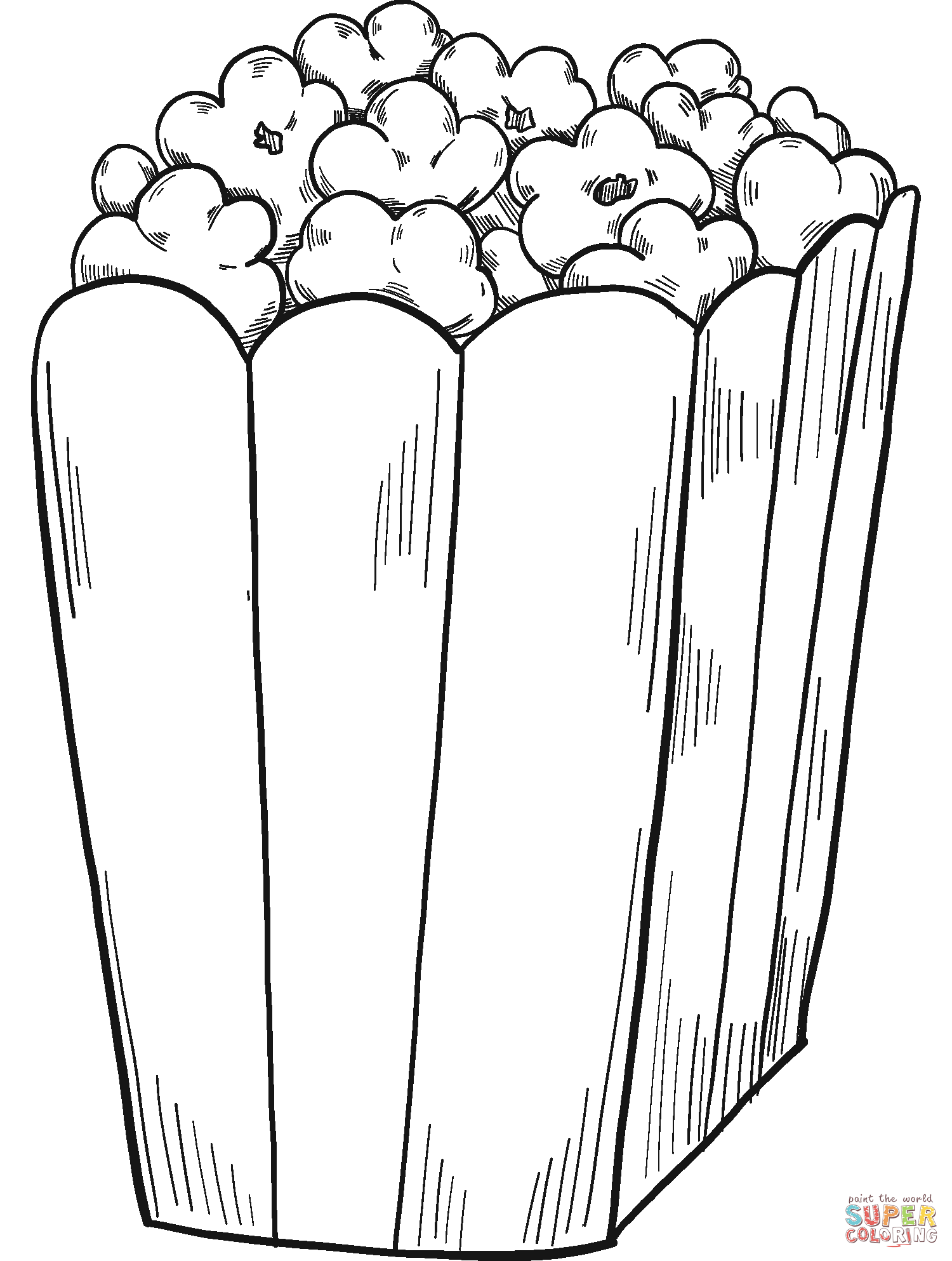 Popcorn coloring page free printable coloring pages