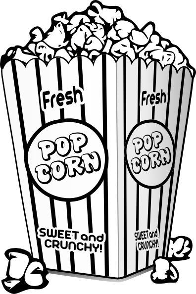 Popcorn black and white clip art at