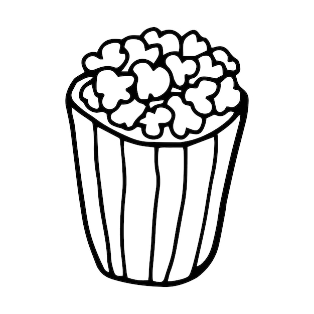 Premium vector popcorn in doodle style isolated vector