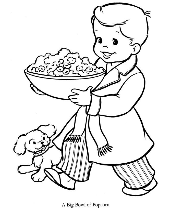 Popcorn coloring pages