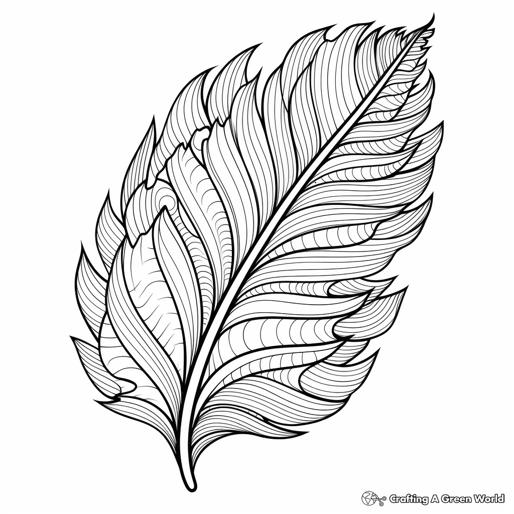 Feather coloring pages