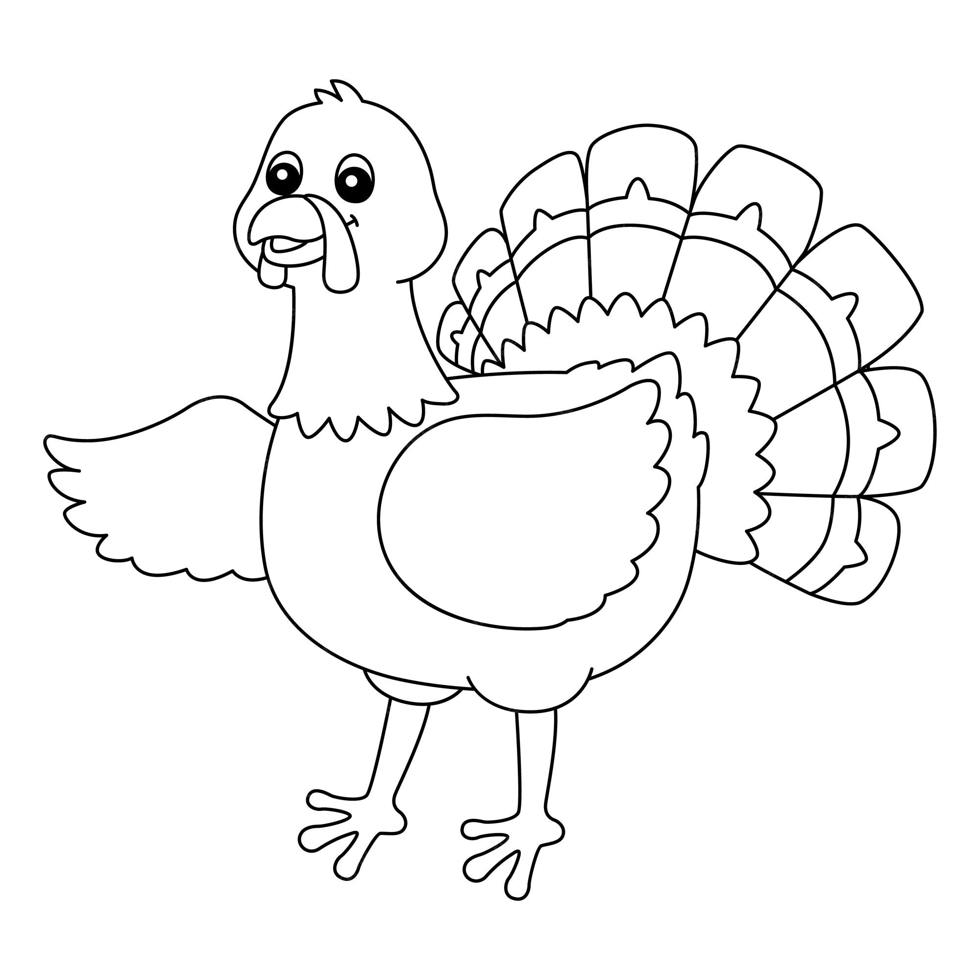 Premium vector turkey coloring page isolated for kids