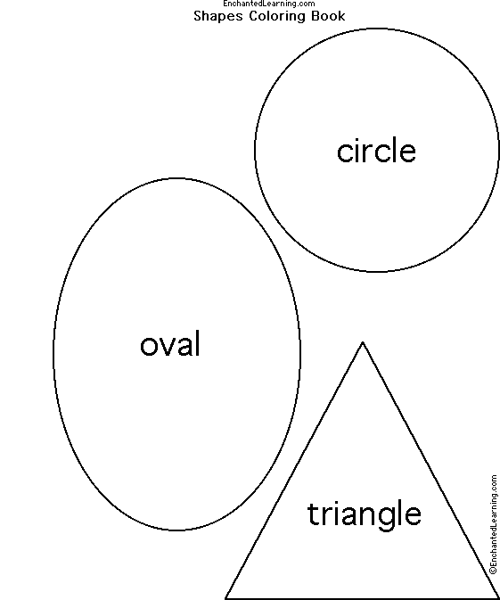 Shapes coloring book circle oval triangle