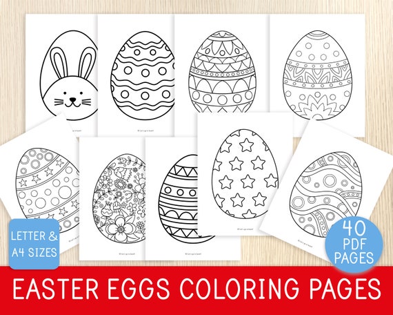 Easter egg coloring pages coloring sheets easter kids activity easter party game holiday coloring printable easter eggs garland