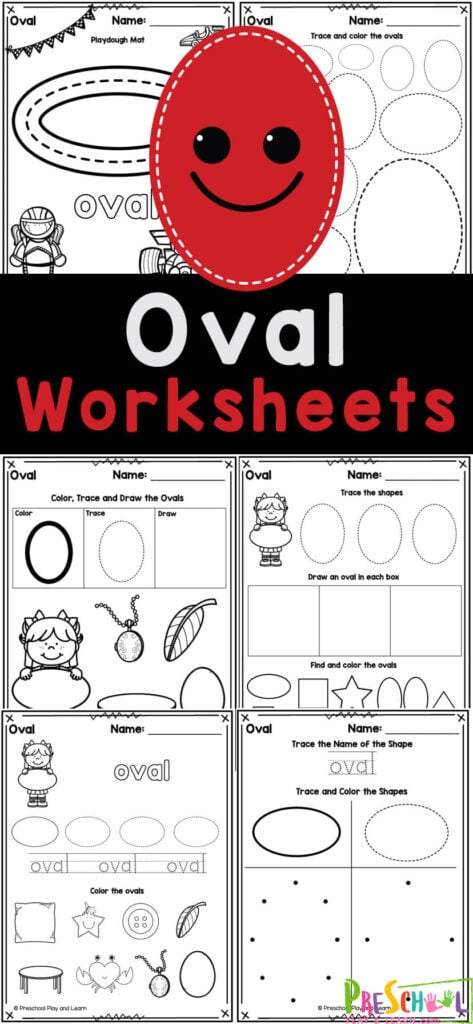 Free printable oval shape worksheets for preschool