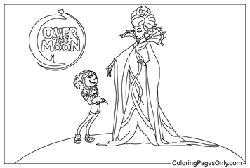 Over the moon coloring pages