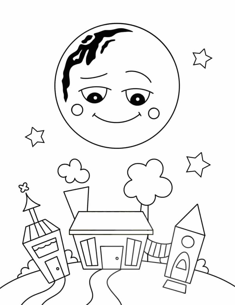 Free coloring pages of the moon â the hollydog blog