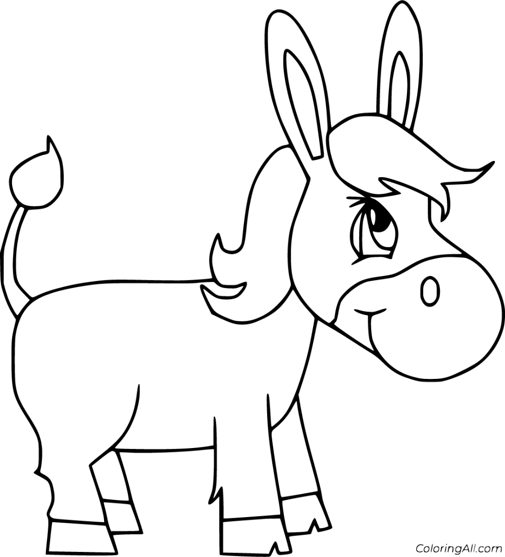 Free printable donkey coloring pages