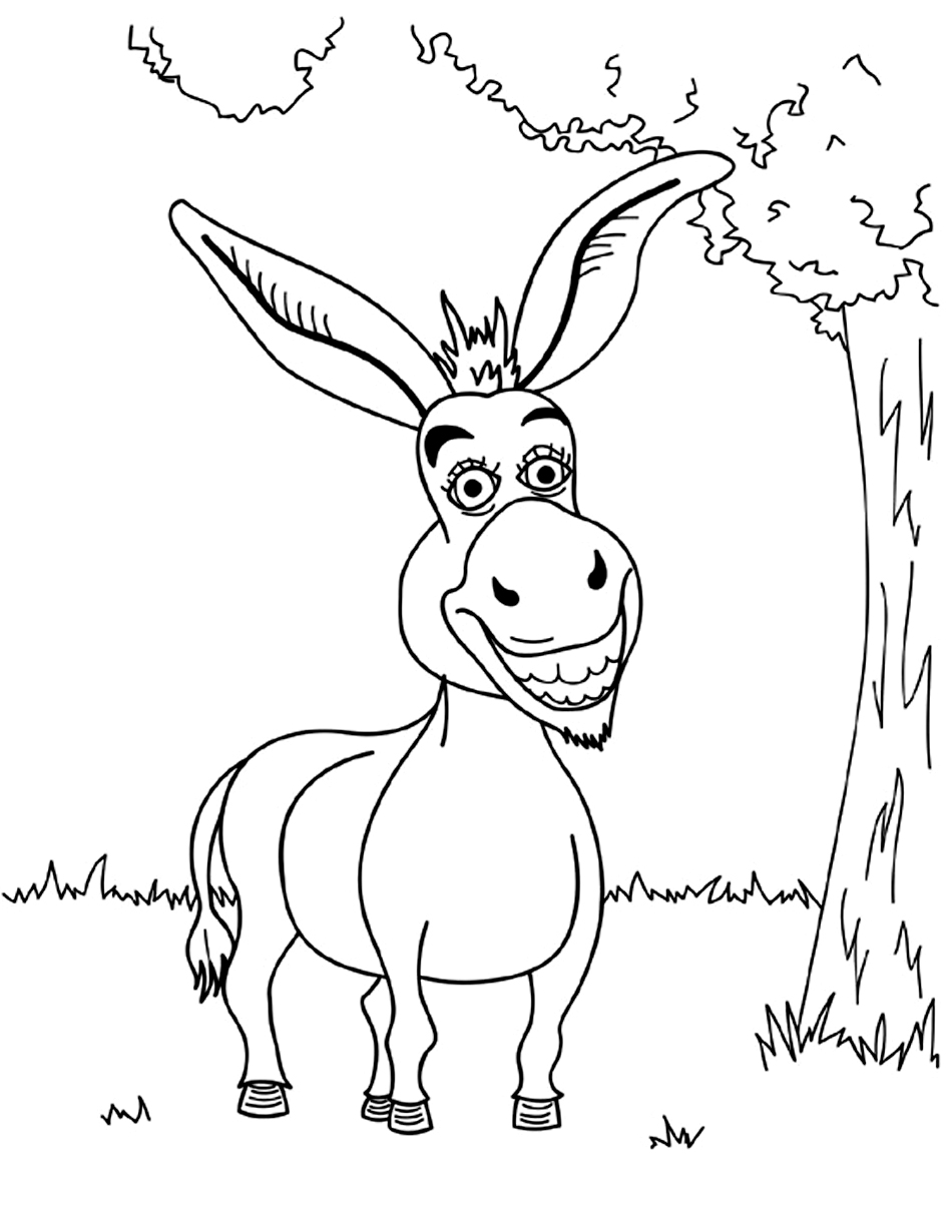 Free printable donkey coloring pages for kids