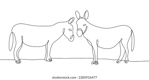 Donkey line drawing royalty