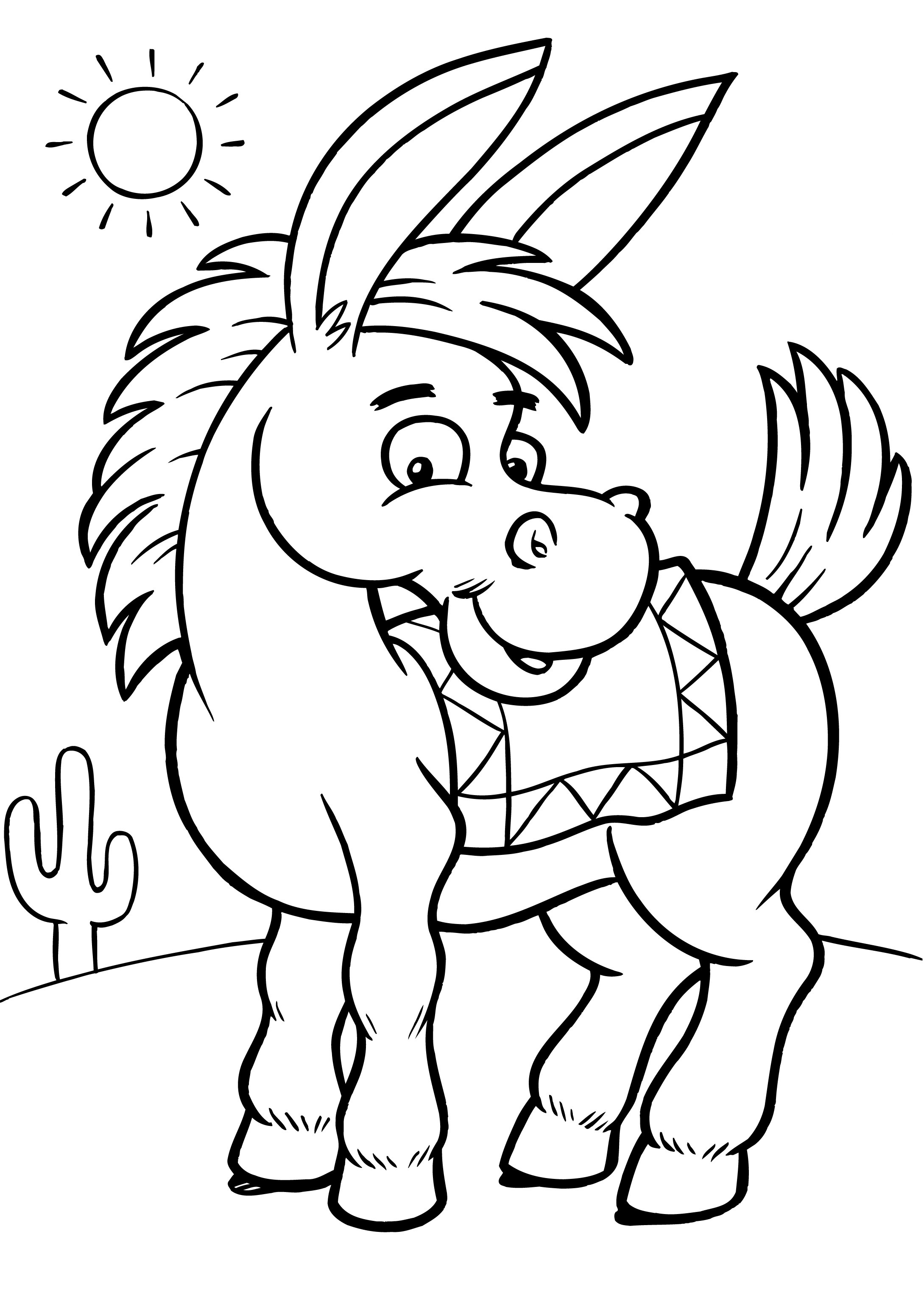 Free printable donkey coloring pages for kids