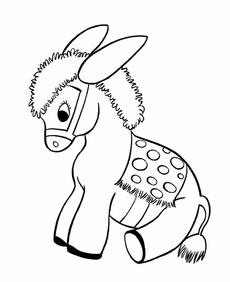 Free printable donkey coloring pages for kids