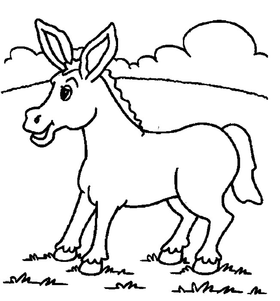 Free printable donkey coloring pages for kids