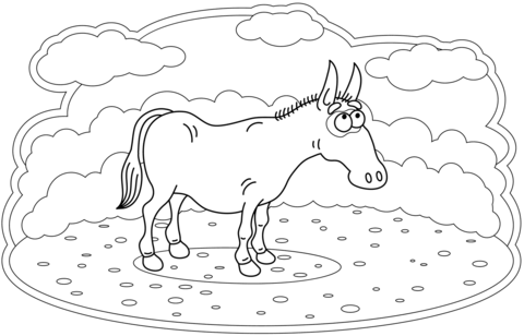 Donkey coloring page free printable coloring pages