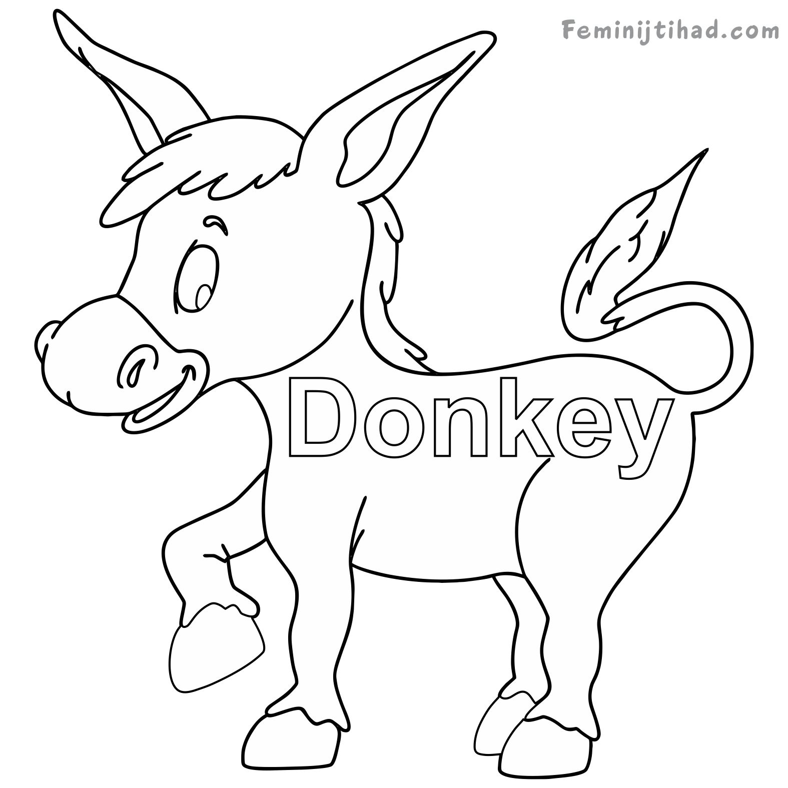 Printable donkey coloring pages pdf