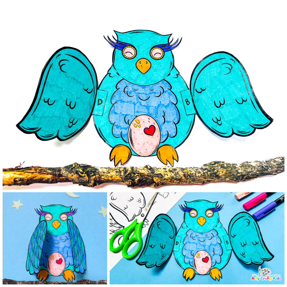 D printable owl craft an easy owl coloring craft