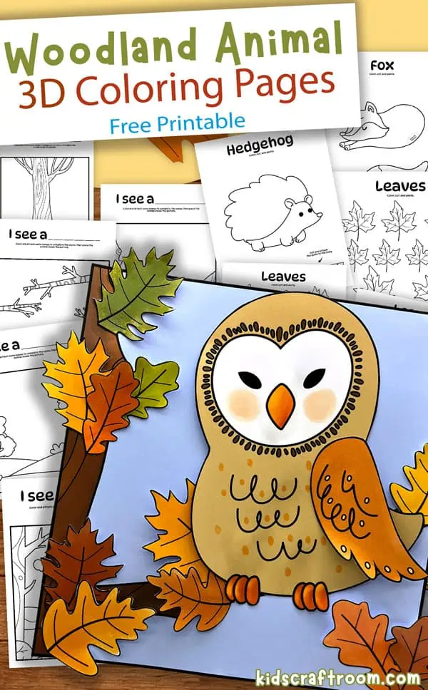 Free printable d woodland animal colouring pages