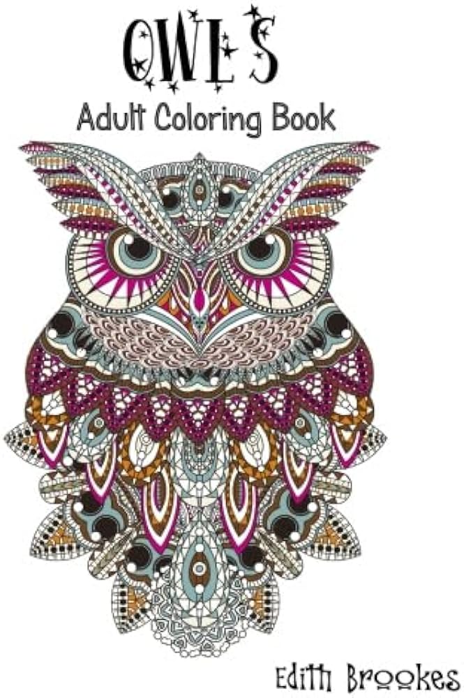 Owls adult coloring book brookes edith books