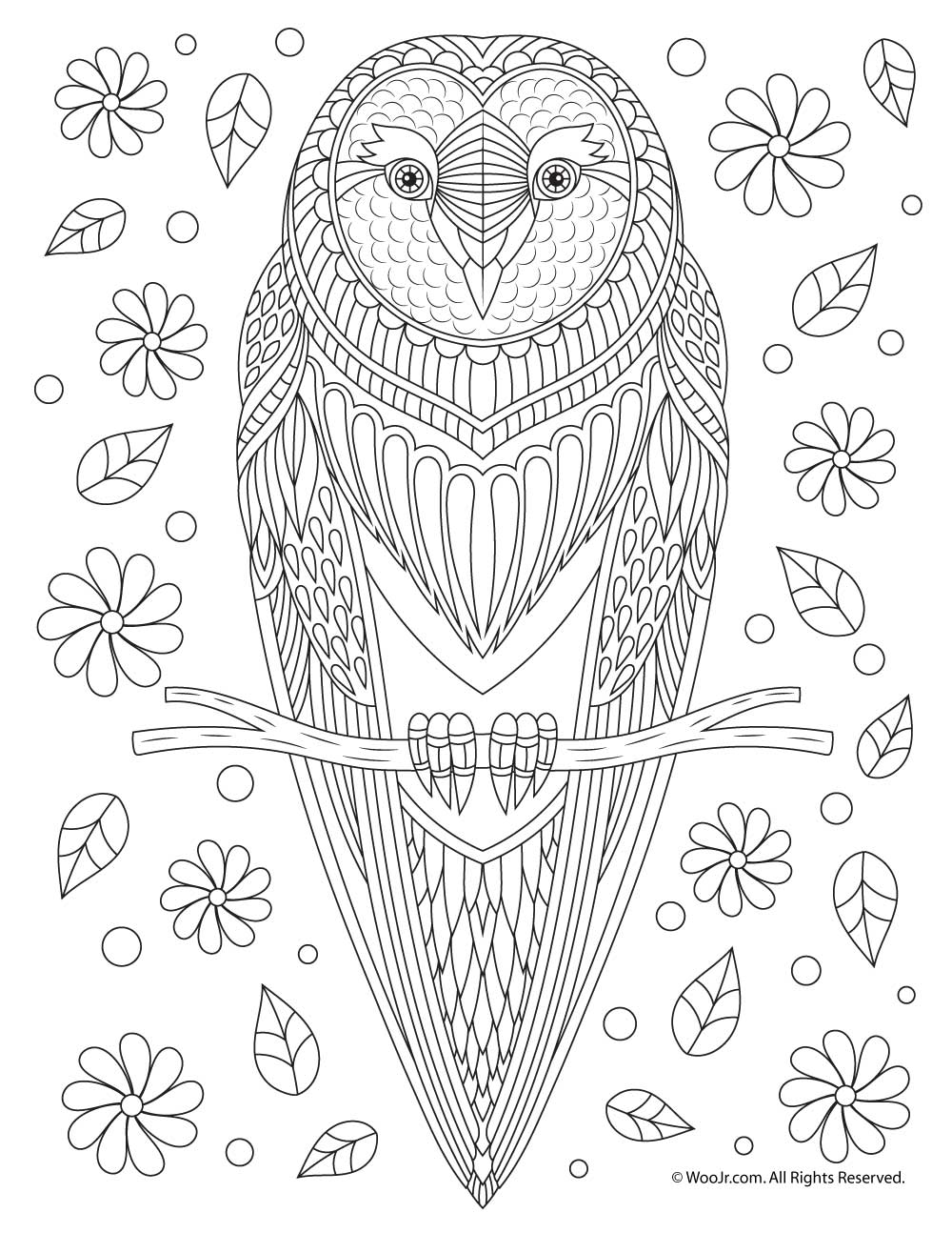 Fall animal adult coloring pages woo jr kids activities childrens publishing