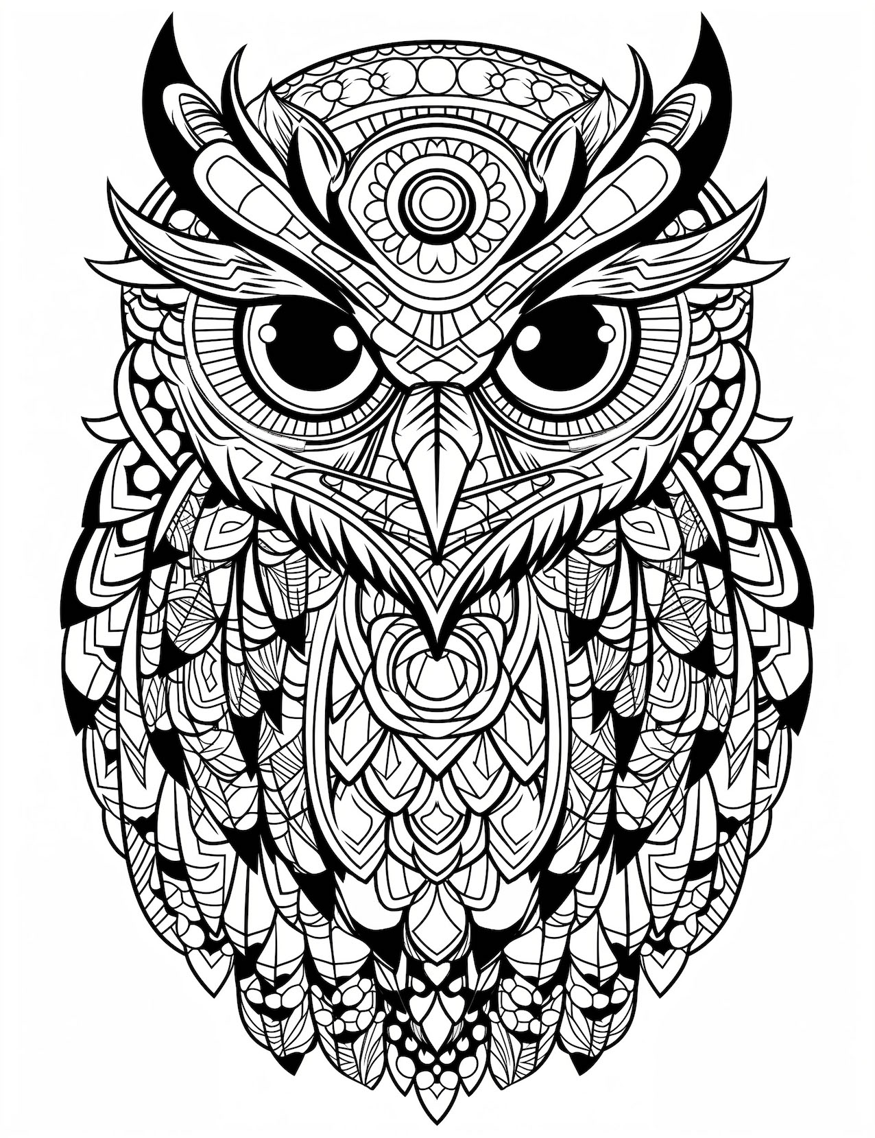 Fascinating owl coloring pages free printable