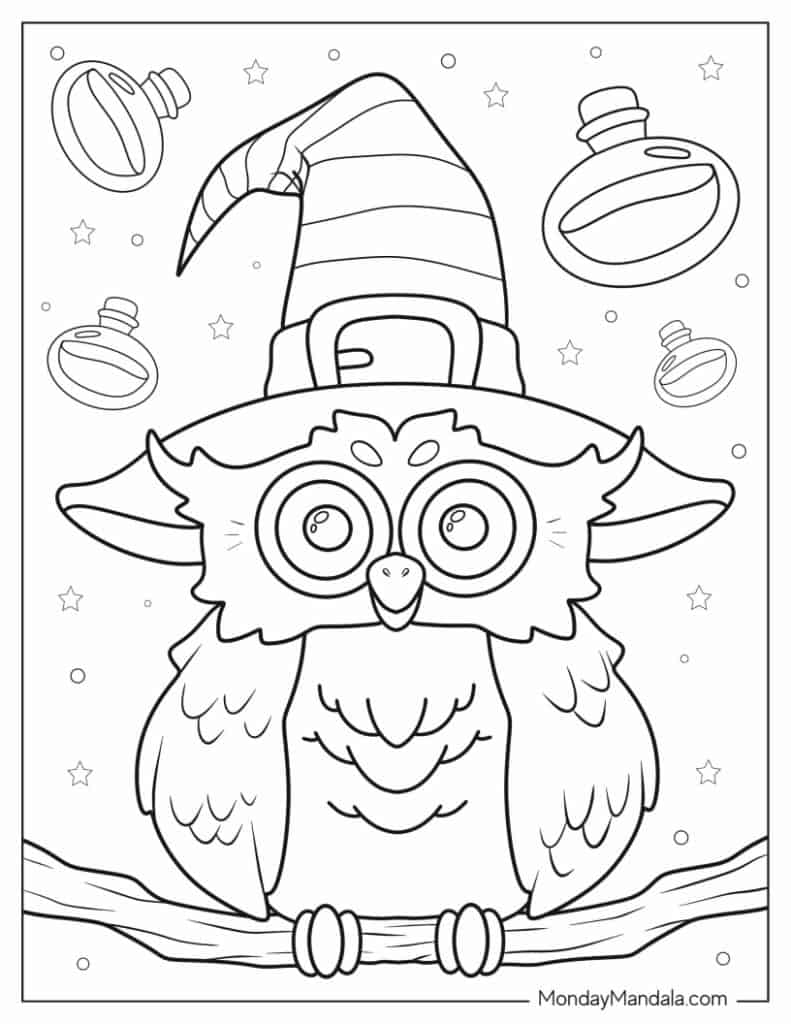 Owl coloring pages free pdf printables