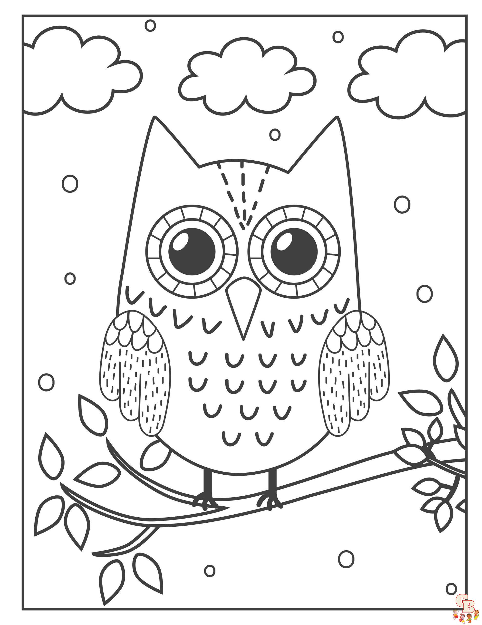 Cute owl coloring pages