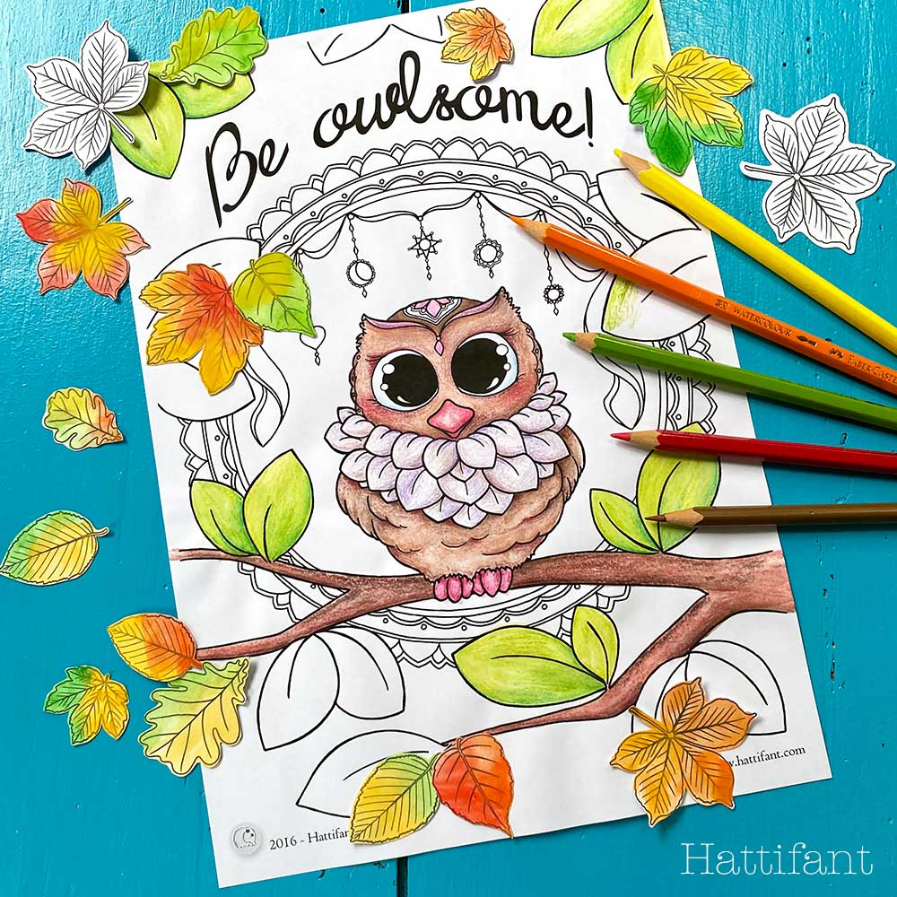 Be owlsome an owl coloring page