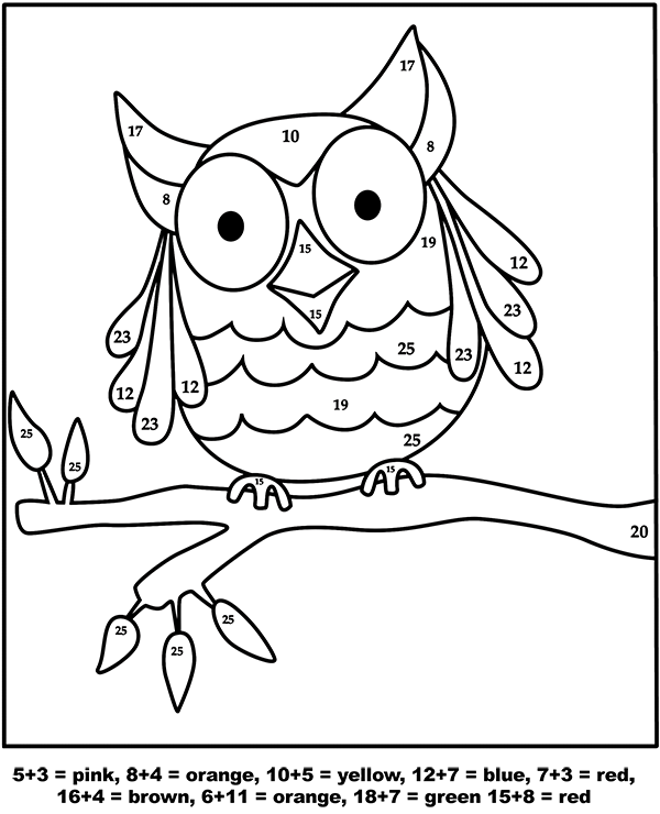 Educational coloring page color by number