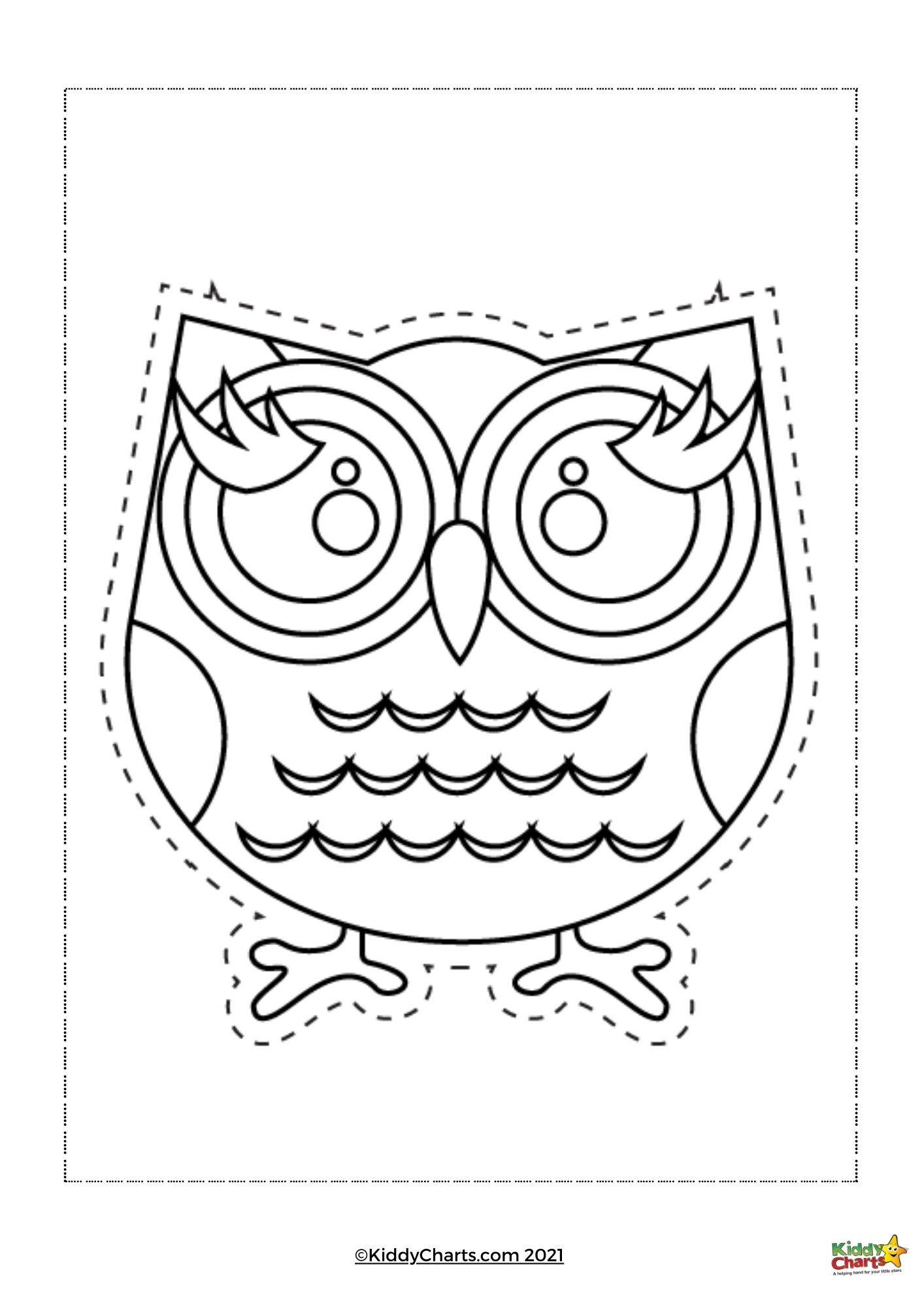 Owl coloring pages cut and colour owls