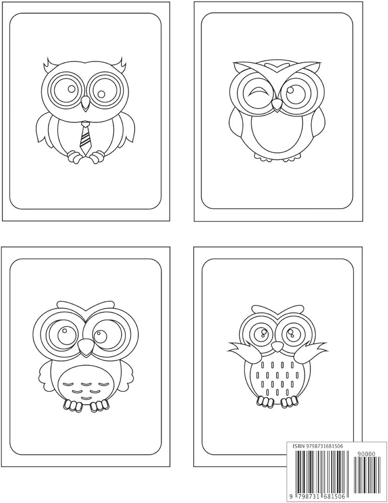 Owls colorg book for kids cute owl designs to color for girls boys and kids of all ages discover these unique collection of owl colorg pages books