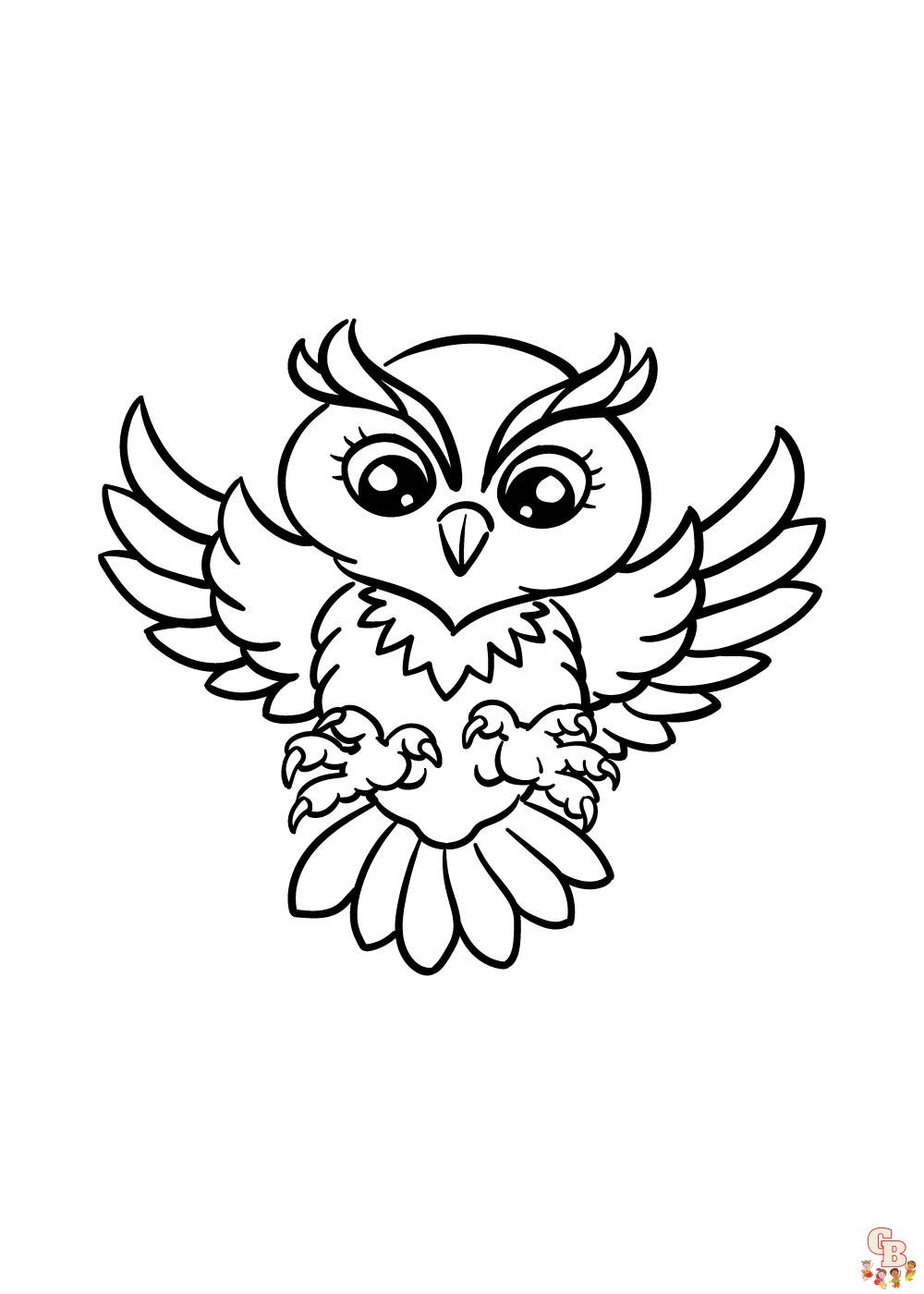 Cute owl coloring pages