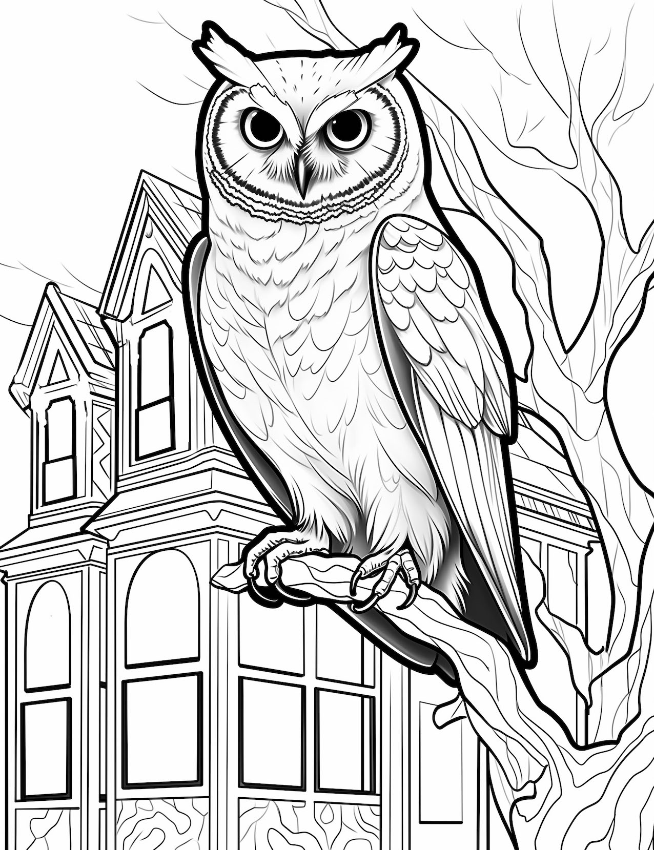 Fascinating owl coloring pages free printable