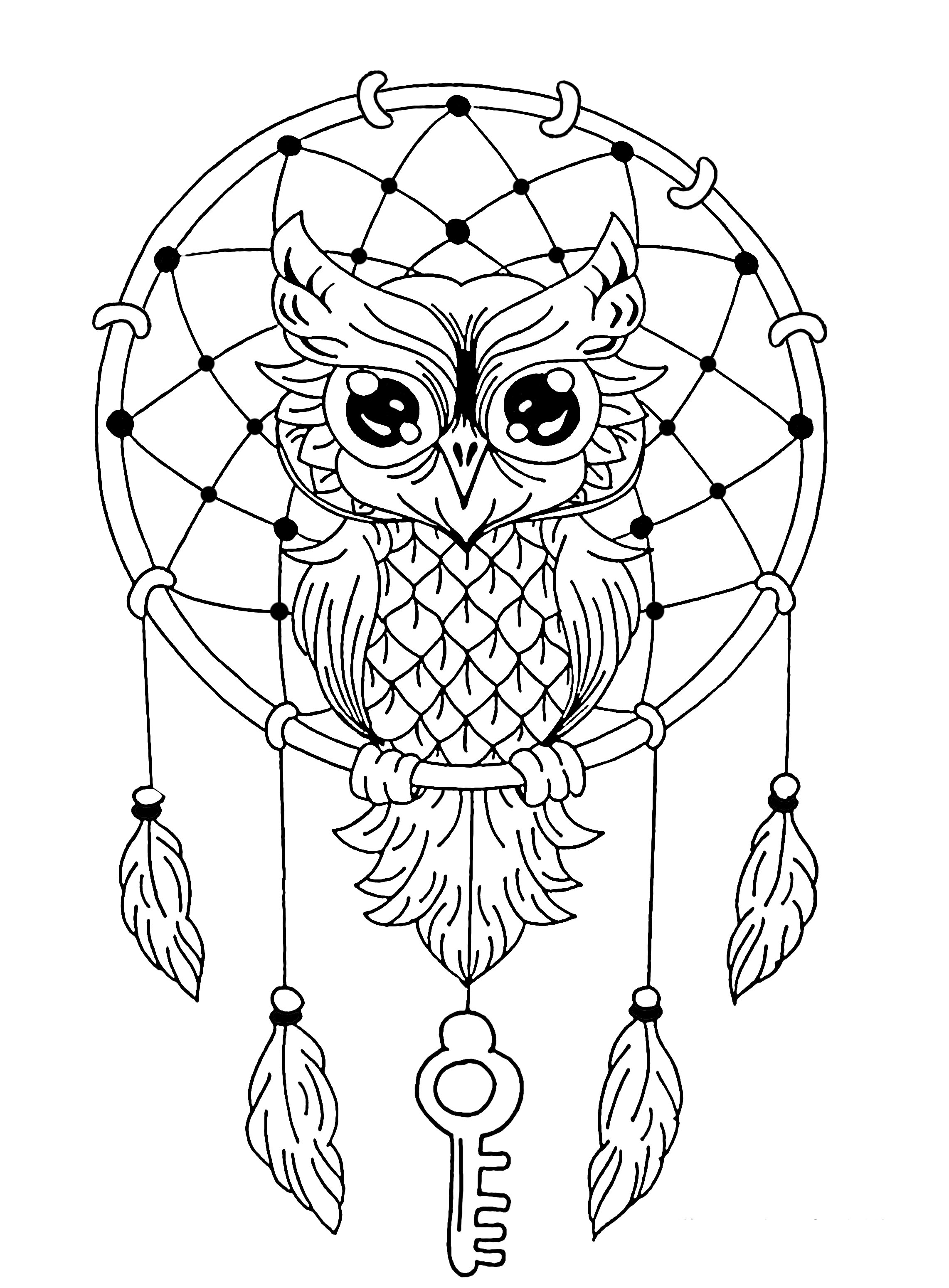 Mandala easy dreamcatcher owl