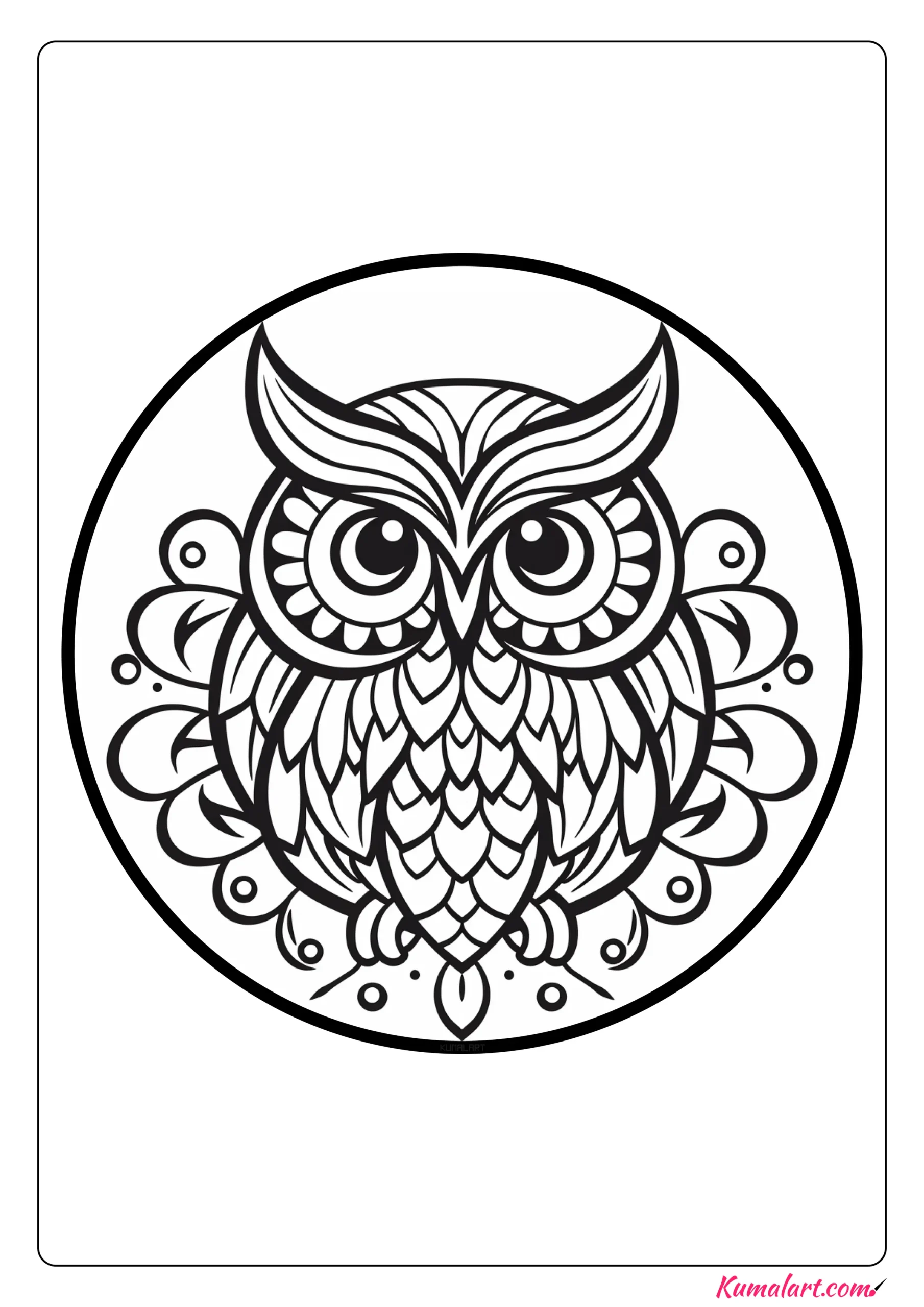 Matt the owl mandala coloring page printable a page