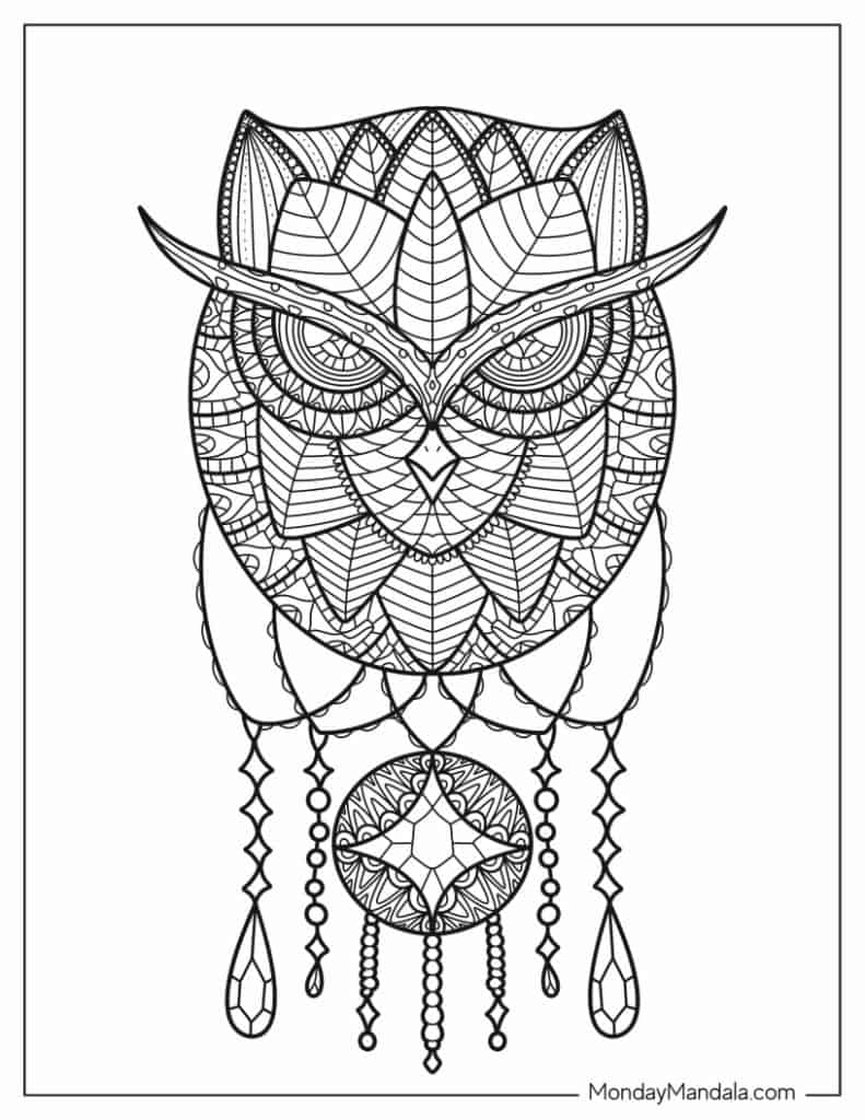 Owl coloring pages free pdf printables