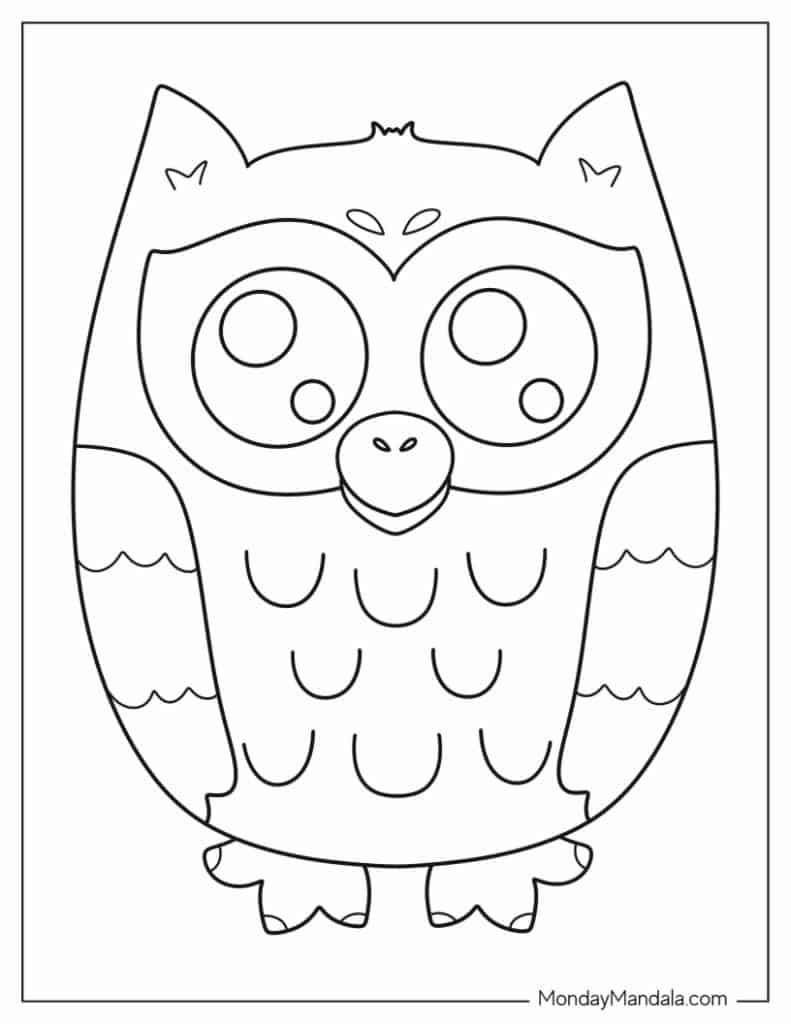 Owl coloring pages free pdf printables