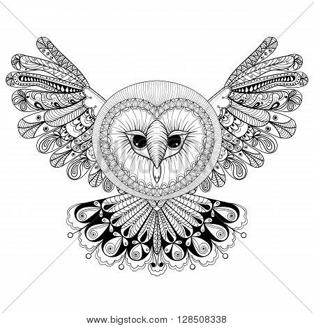 Coloring page owl vector photo free trial bigstock