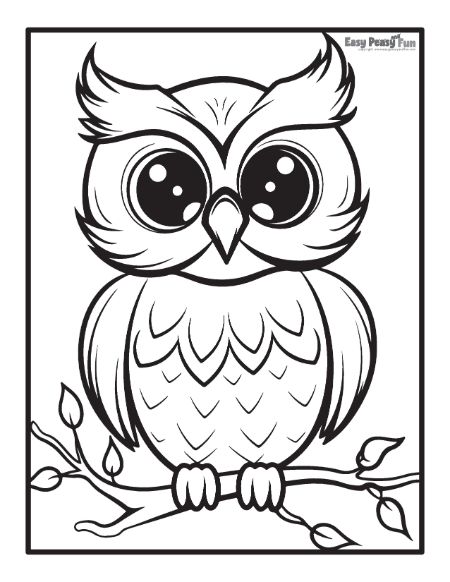 Owl coloring pages â printable sheets