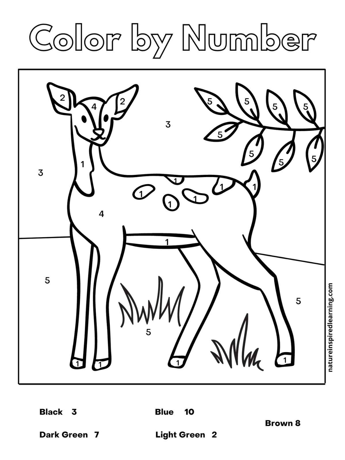 Animal color by number worksheets