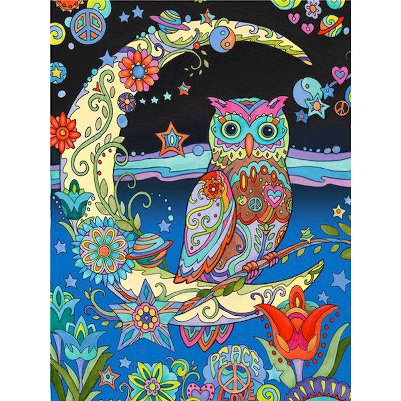 Gatyztory painting by numbers coloring cartoon owl paint canvas picture oil painting by number handpainted for adults home decor