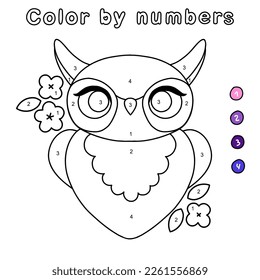 Hundred color by number owl royalty