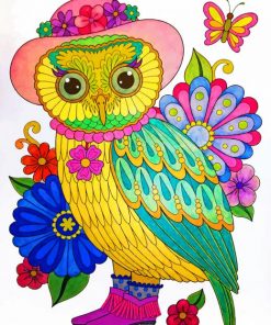 Yellow boho owl