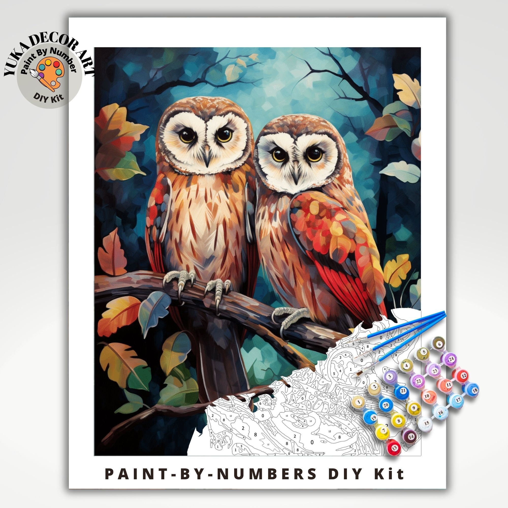 Paint by number kit owl