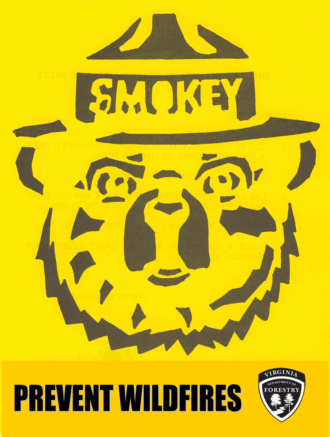 Create a smokey bear jack olantern