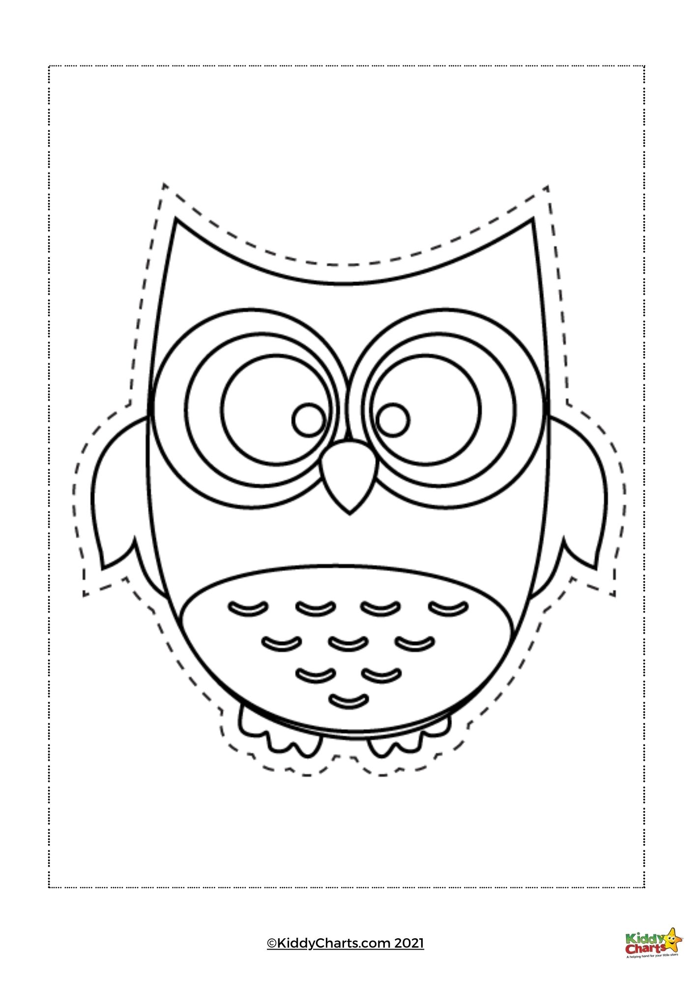 Owl coloring pages cut and colour owls