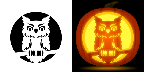 Free owl pumpkin stencil